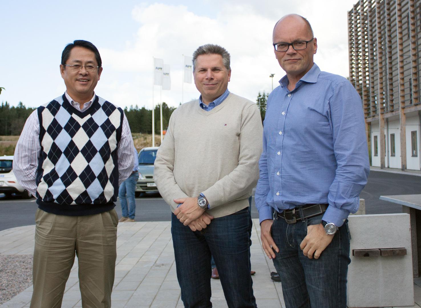 Investing in Asia: Tatsuo Inoue, new managing director of AP&T in Japan, Per Josefsson, vice president, sales and marketing, and Kari Rannisto, new general manager of AP&T in China. 