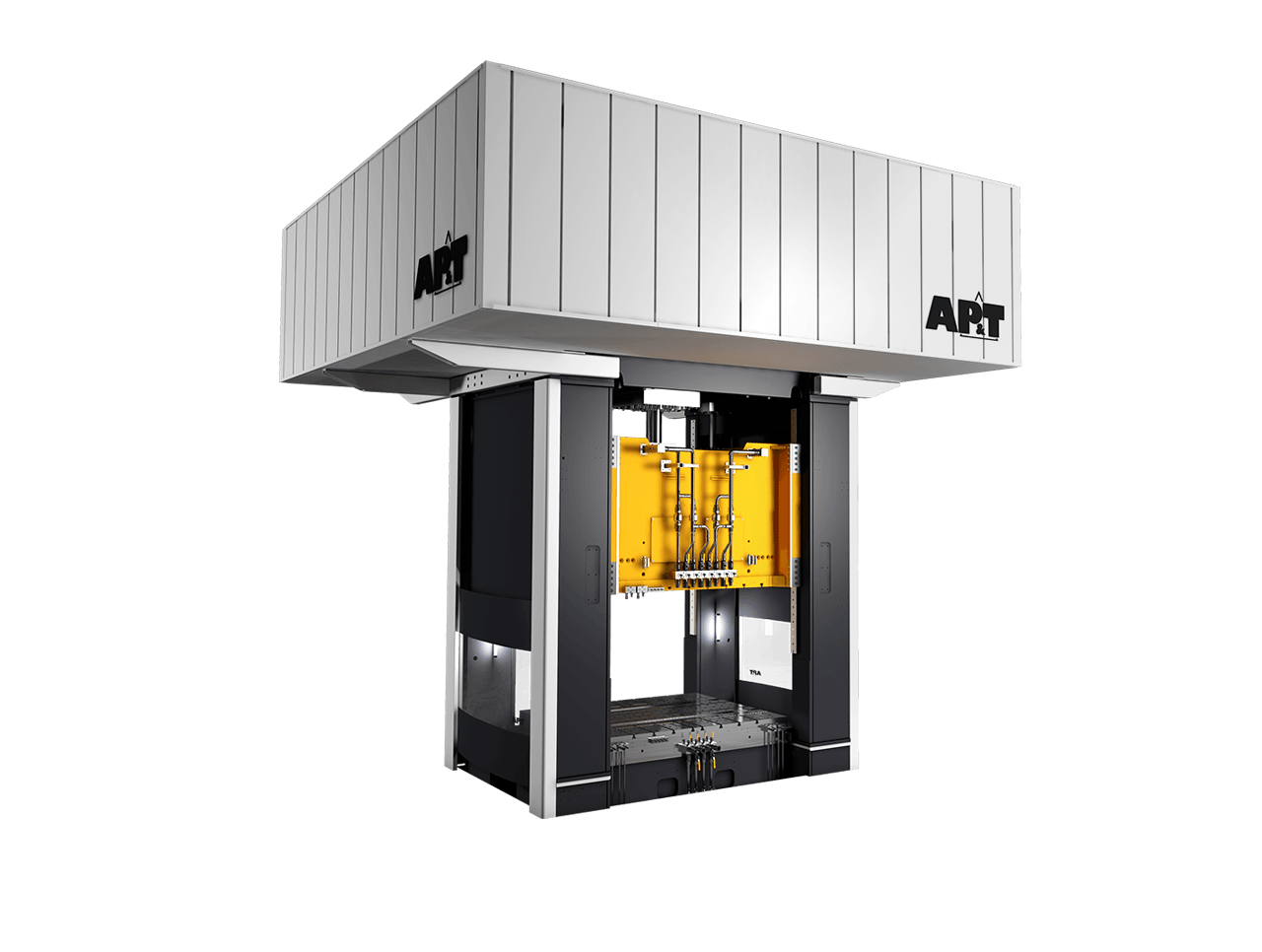 Die servohydraulische Presse von AP&T ist eine Weltneuheit, bei der die hohe und gleichmäßige Presskraft der Hydraulikpressen mit der Energieeffizienz und den guten Möglichkeiten der Geschwindigkeitsregelung von servomechanischen Pressen kombiniert wurde. 